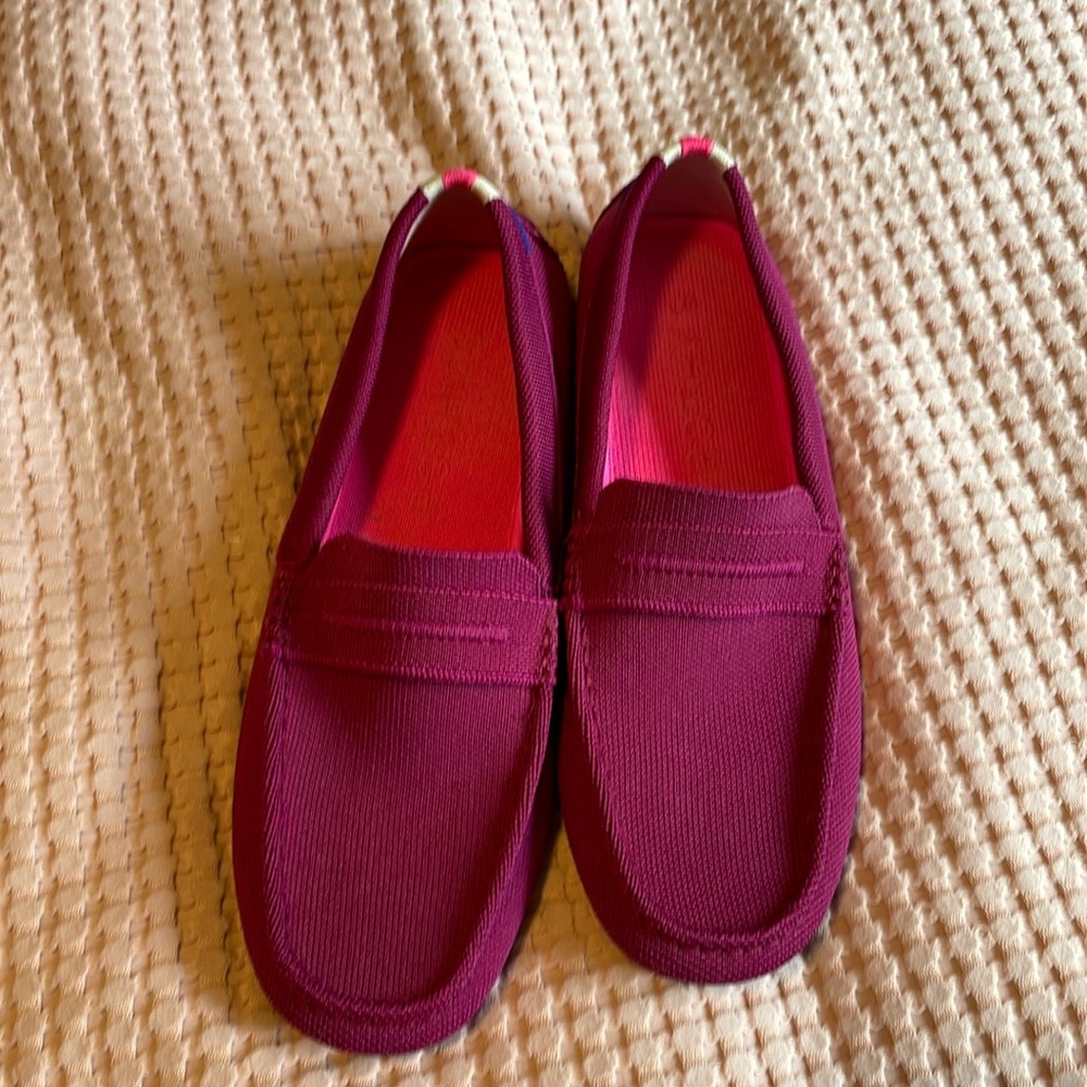 Rothy’s The Driver loafers in raspberry pink color size 9.5